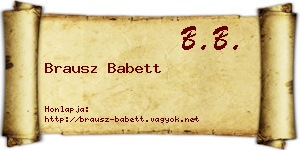 Brausz Babett névjegykártya